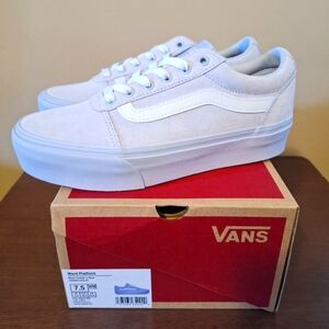 Vans Ward Platform Mono Suede Lt Blue Womens 7.5